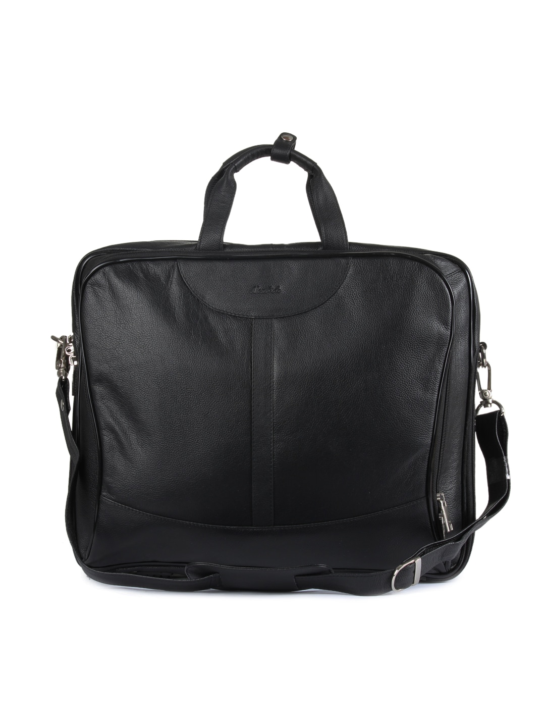 New Hide Unisex Black Leather Laptop Bag