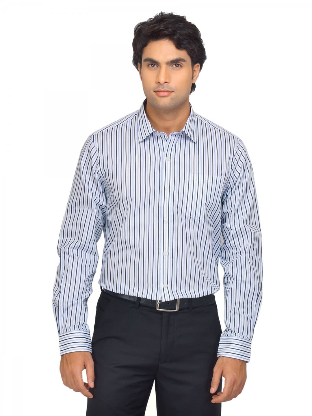 Arrow Men Blue Striped Shirt