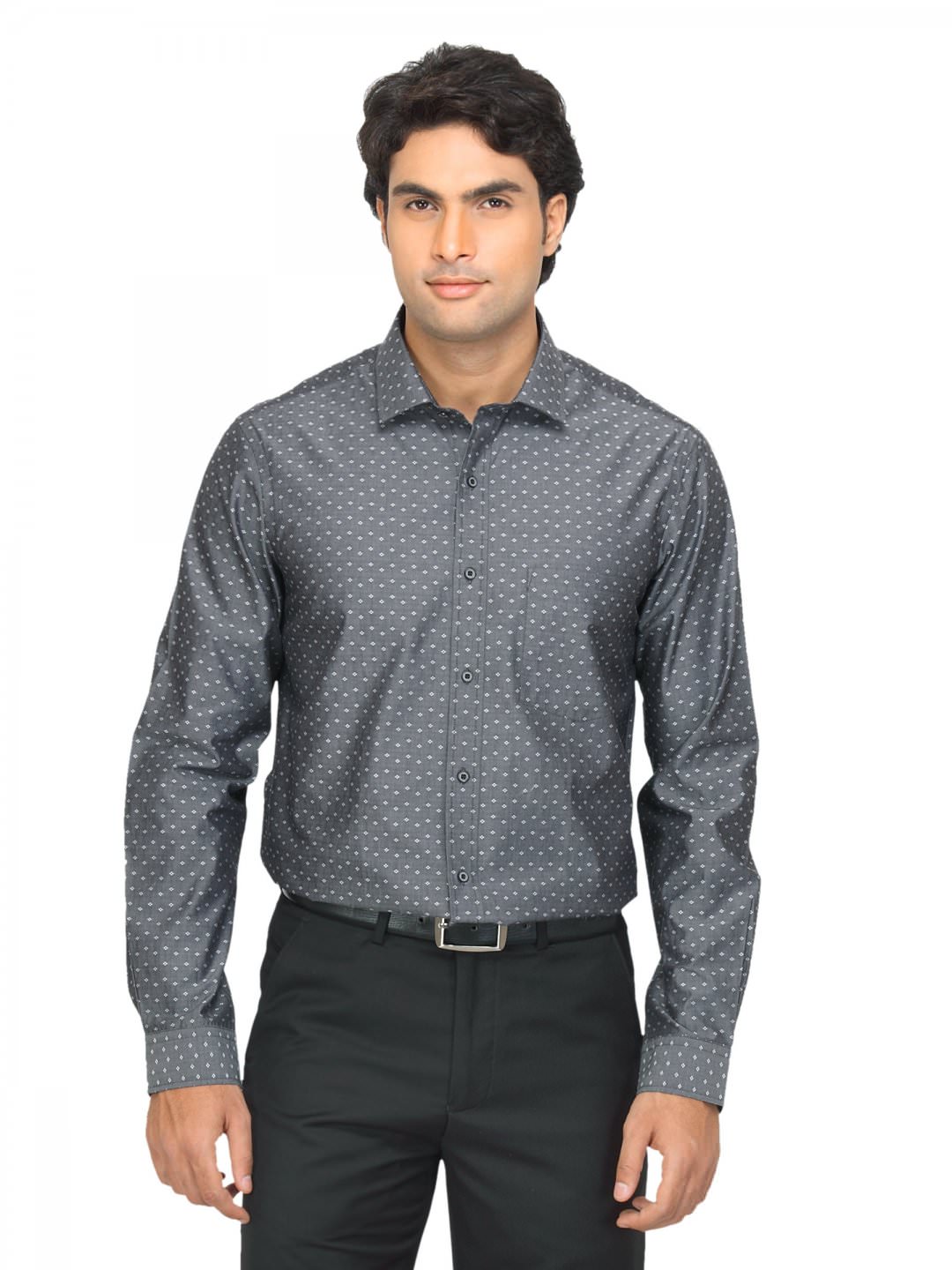 Arrow New York Men Grey Slim Fit Shirt