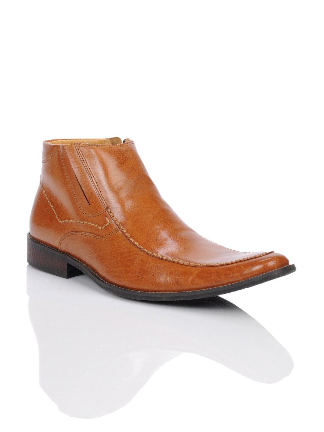 Homme Men Tan Semi Formal Ankle Boots