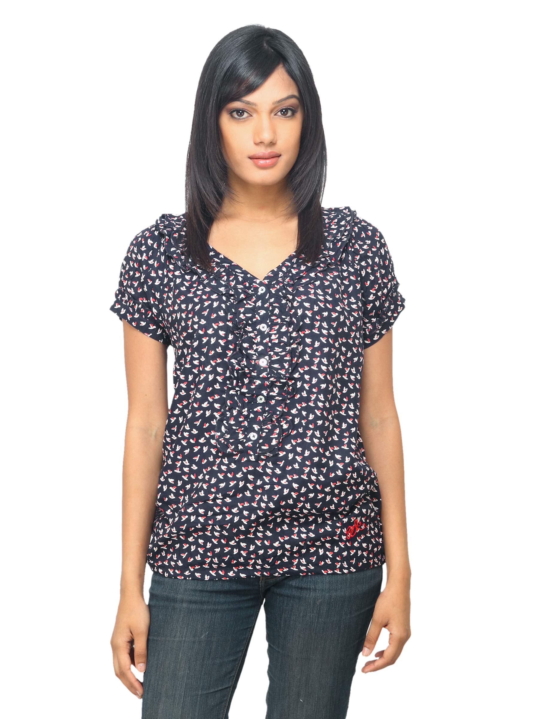 Wrangler Women Rosy Navy Blue Top