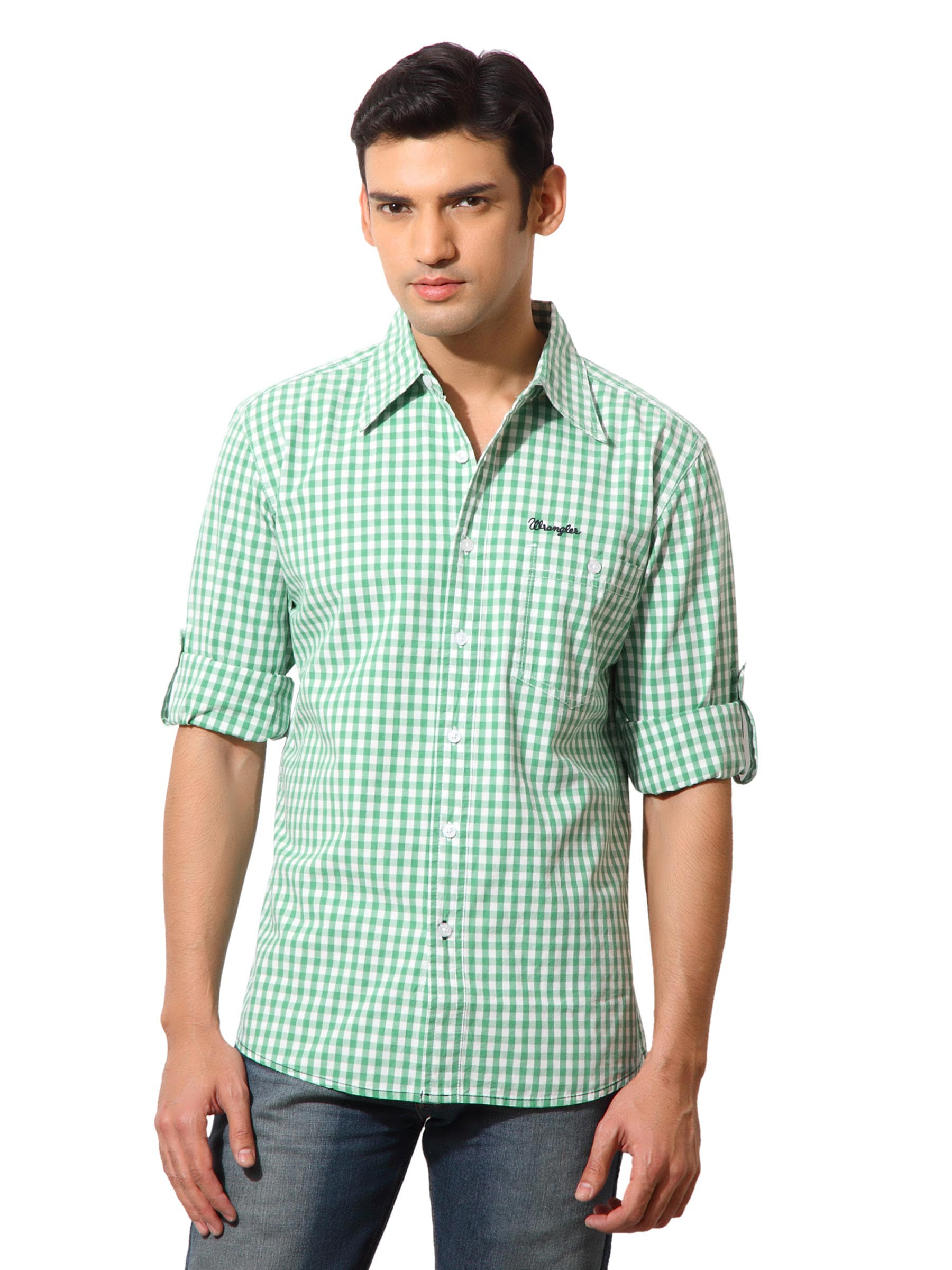 Wrangler Men Exeter Check Green Shirt