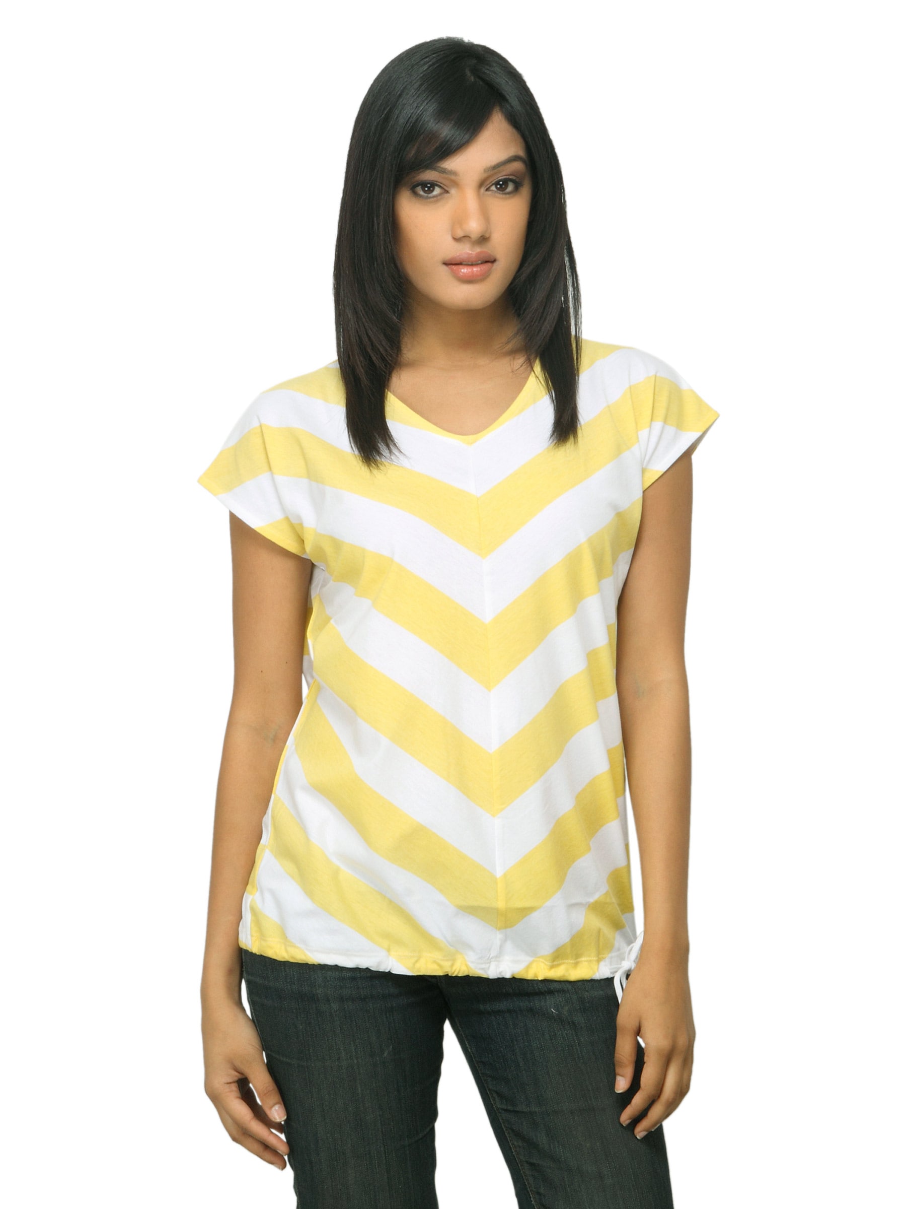 Wrangler Women Chervon Yellow T-shirt