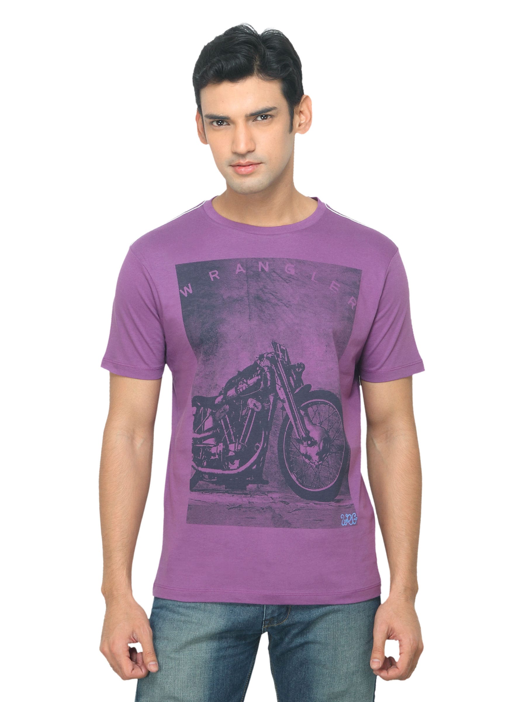 Wrangler Men Pixelate Poster Purple T-shirt