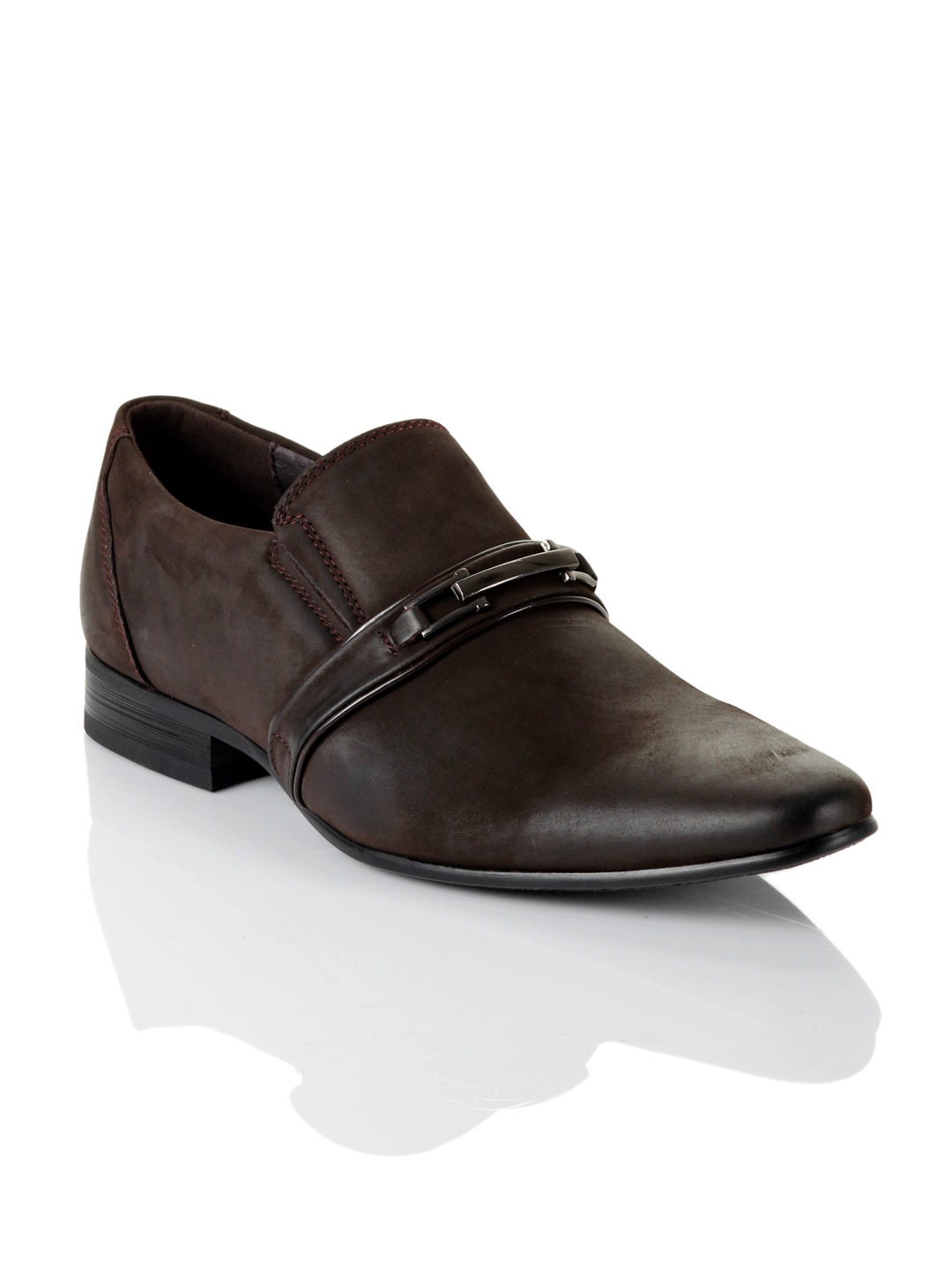 Cobblerz Men Brown Leather Semiformal Shoes