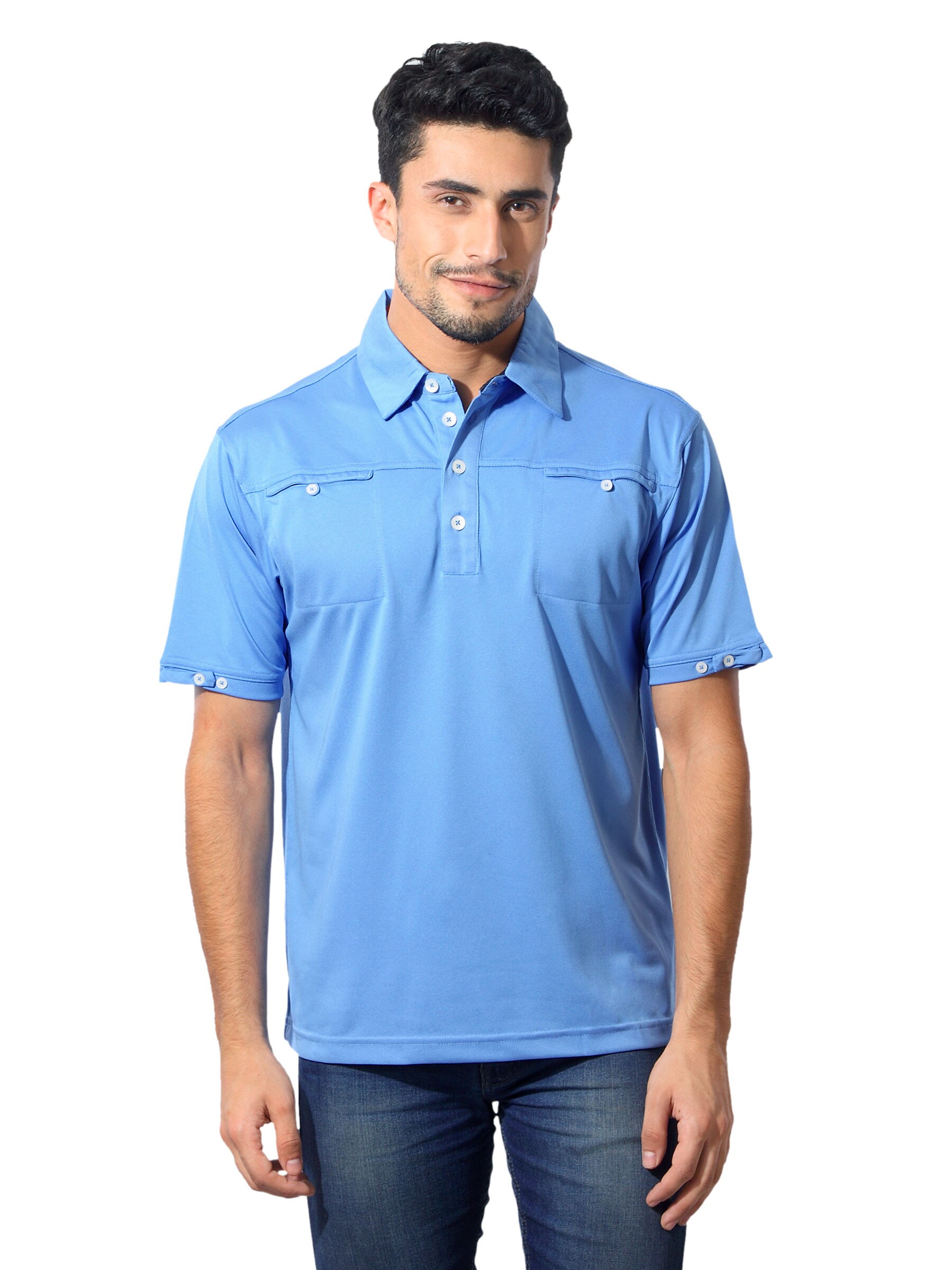 ADIDAS Men Polo Blue T-Shirt