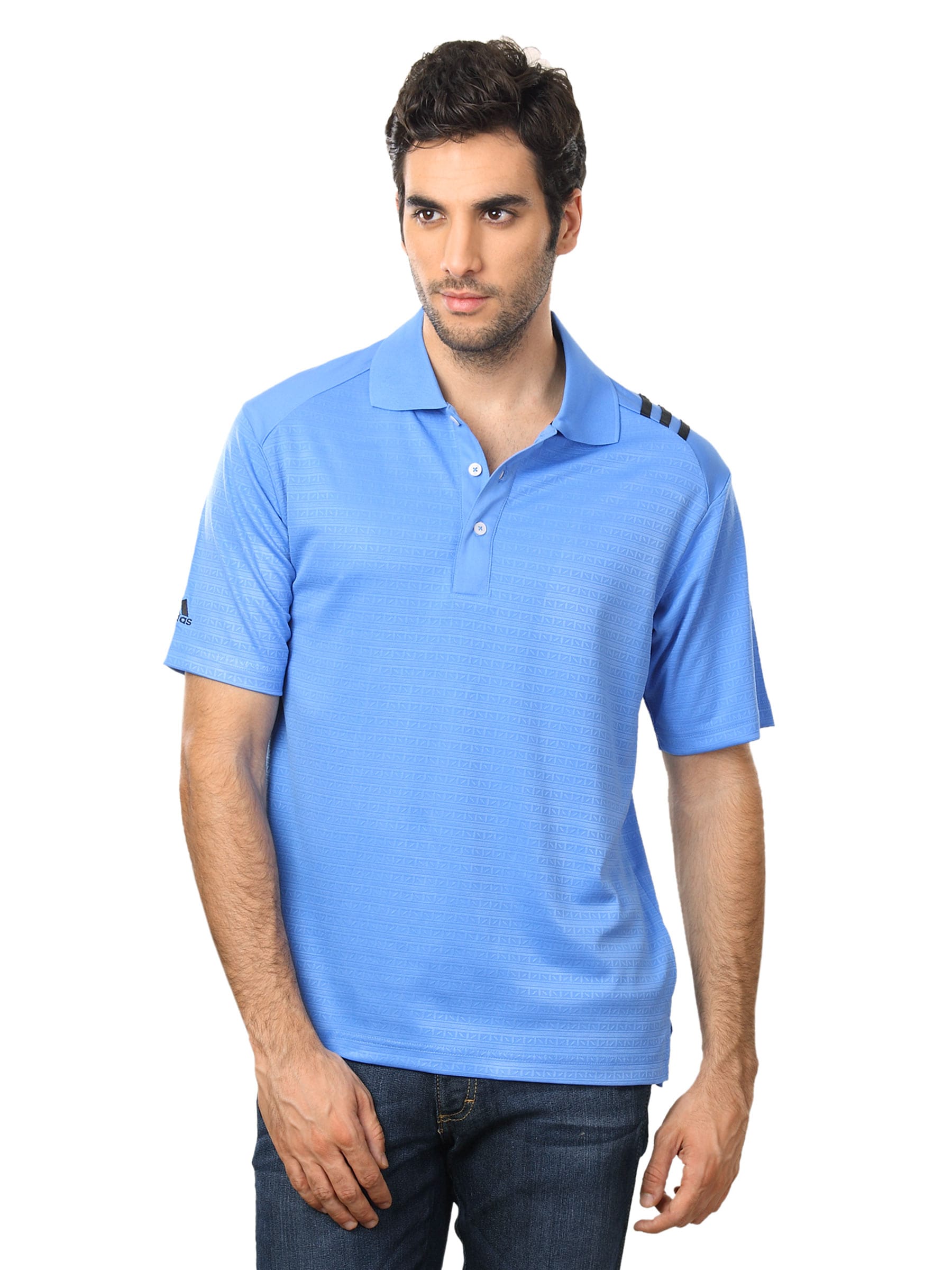 ADIDAS Men Blue Polo T-shirt