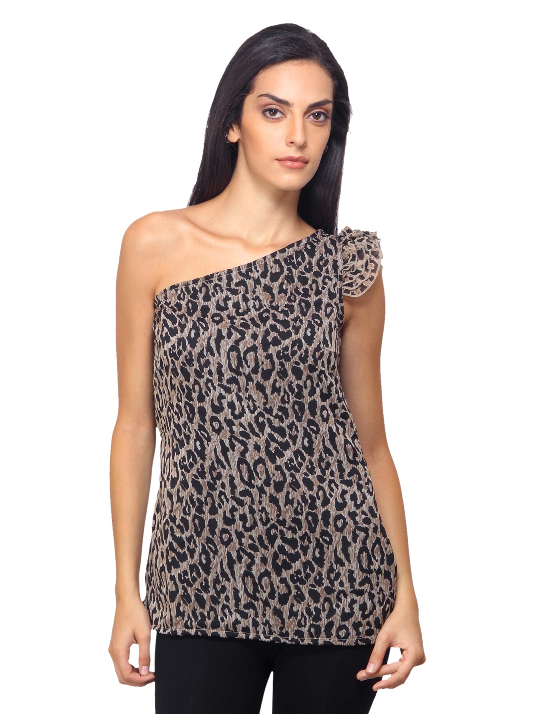 Femella Women Printed Black Top