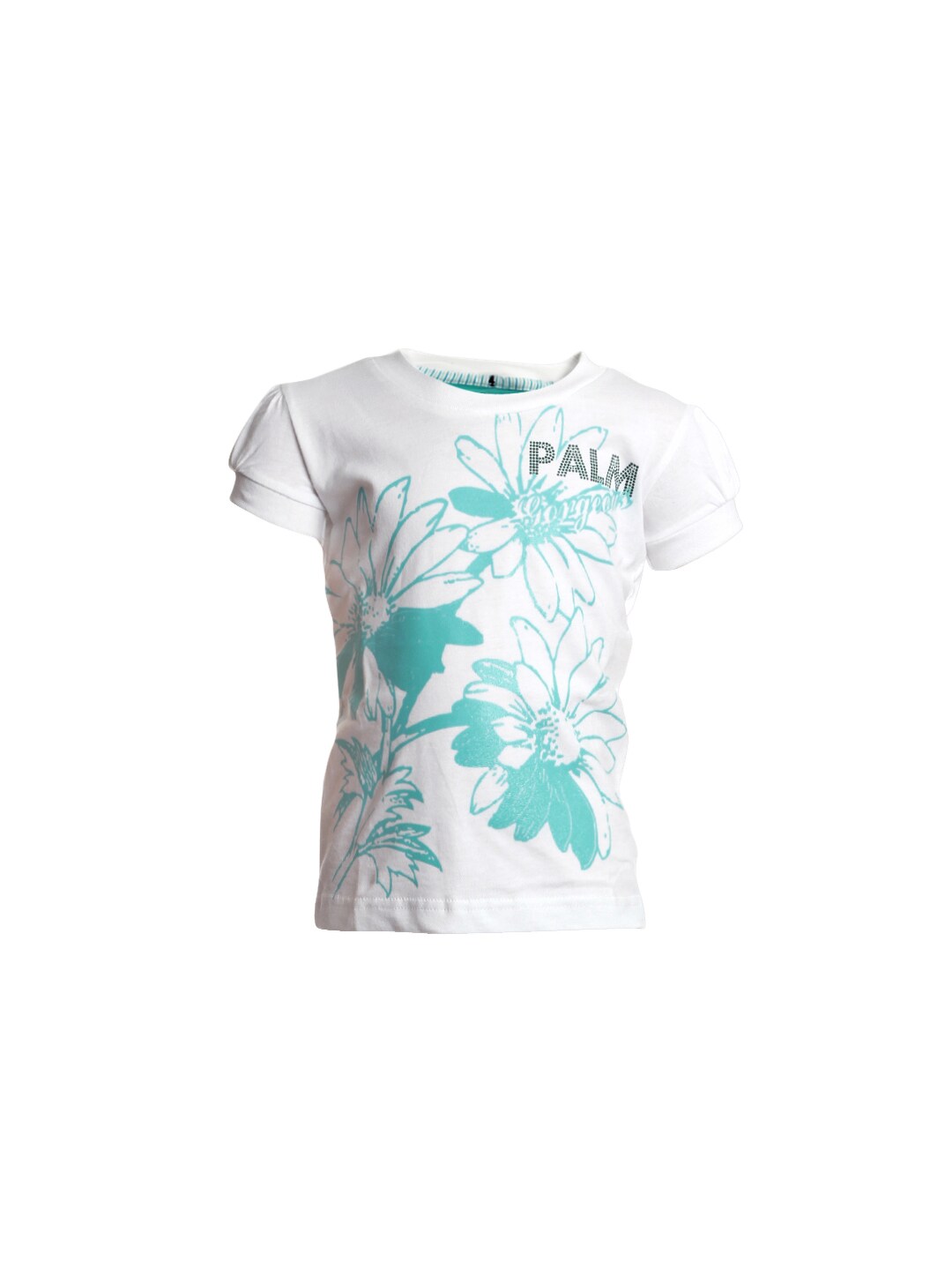 Palm Tree Girls Printed White Top