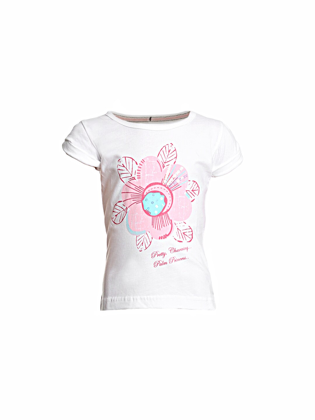 Gini and Jony Girls Printed White Top