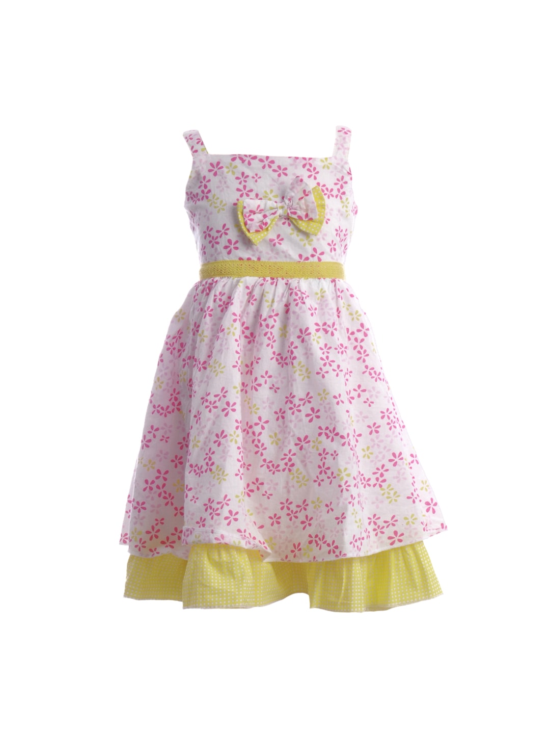 Gini and Jony Girls Printed Pink Dress