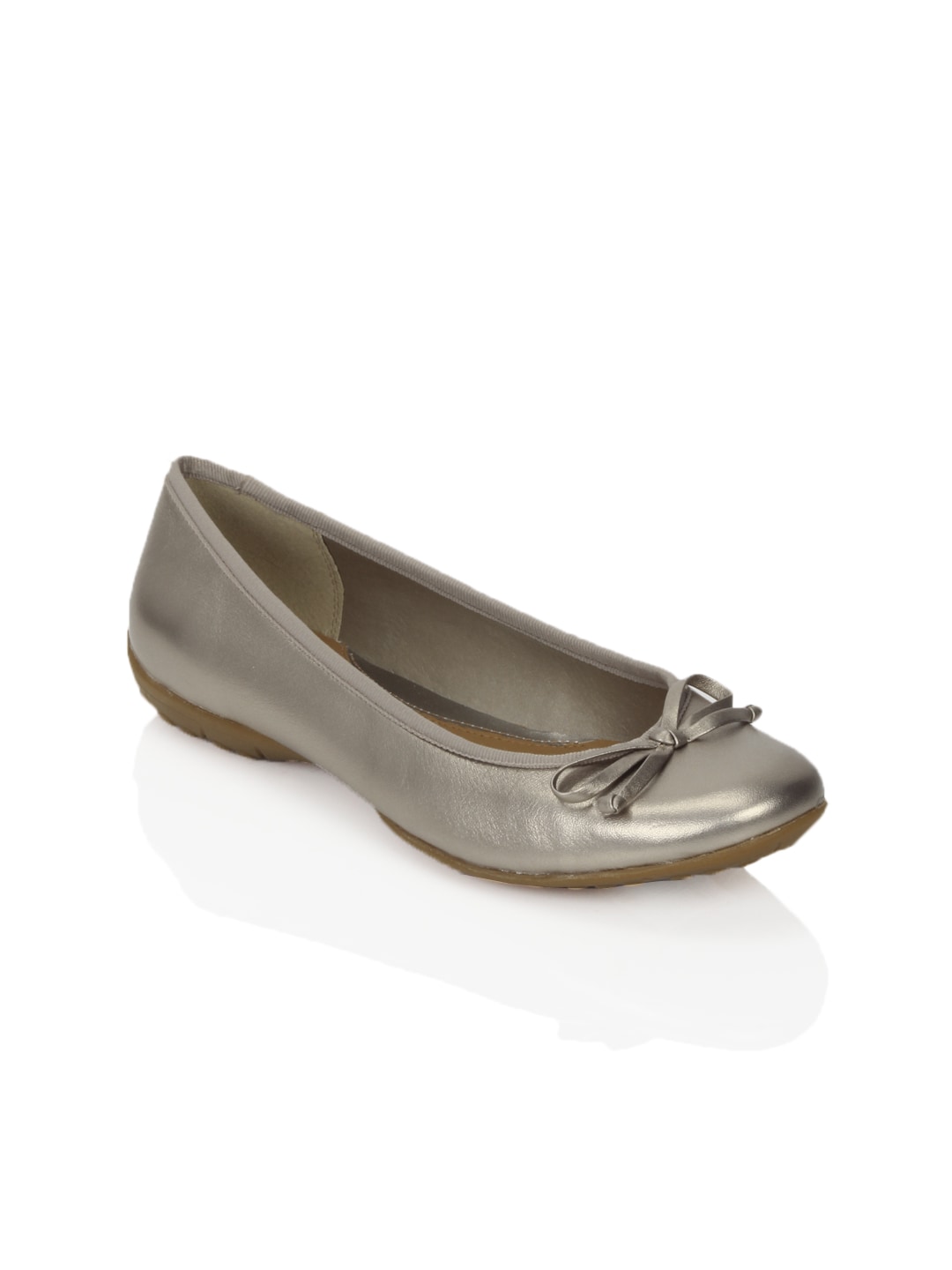 Clarks Women Arizona Heat Leather Silver Shoes