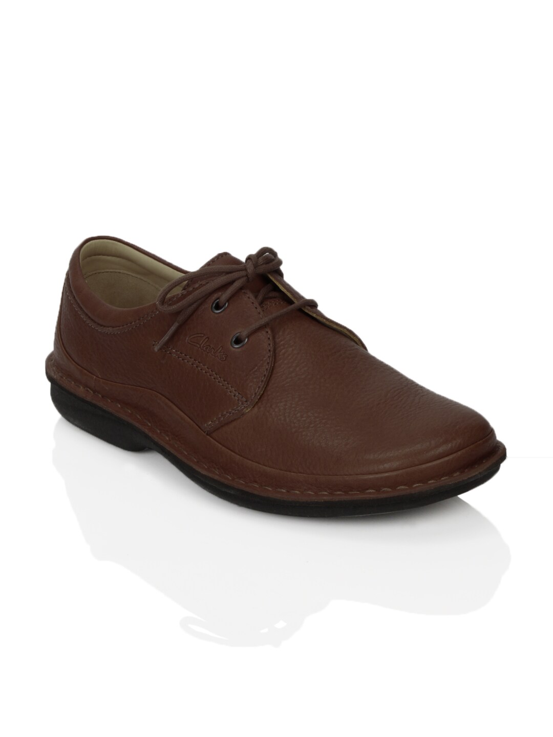 Clarks Men Sentry Cry Mahogany Leather Brown Shoes