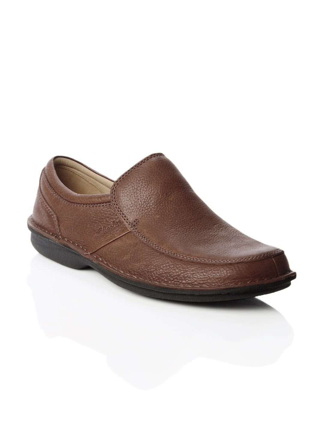 Clarks Men Sentry Slip Mahogany Leather Brown Shoes