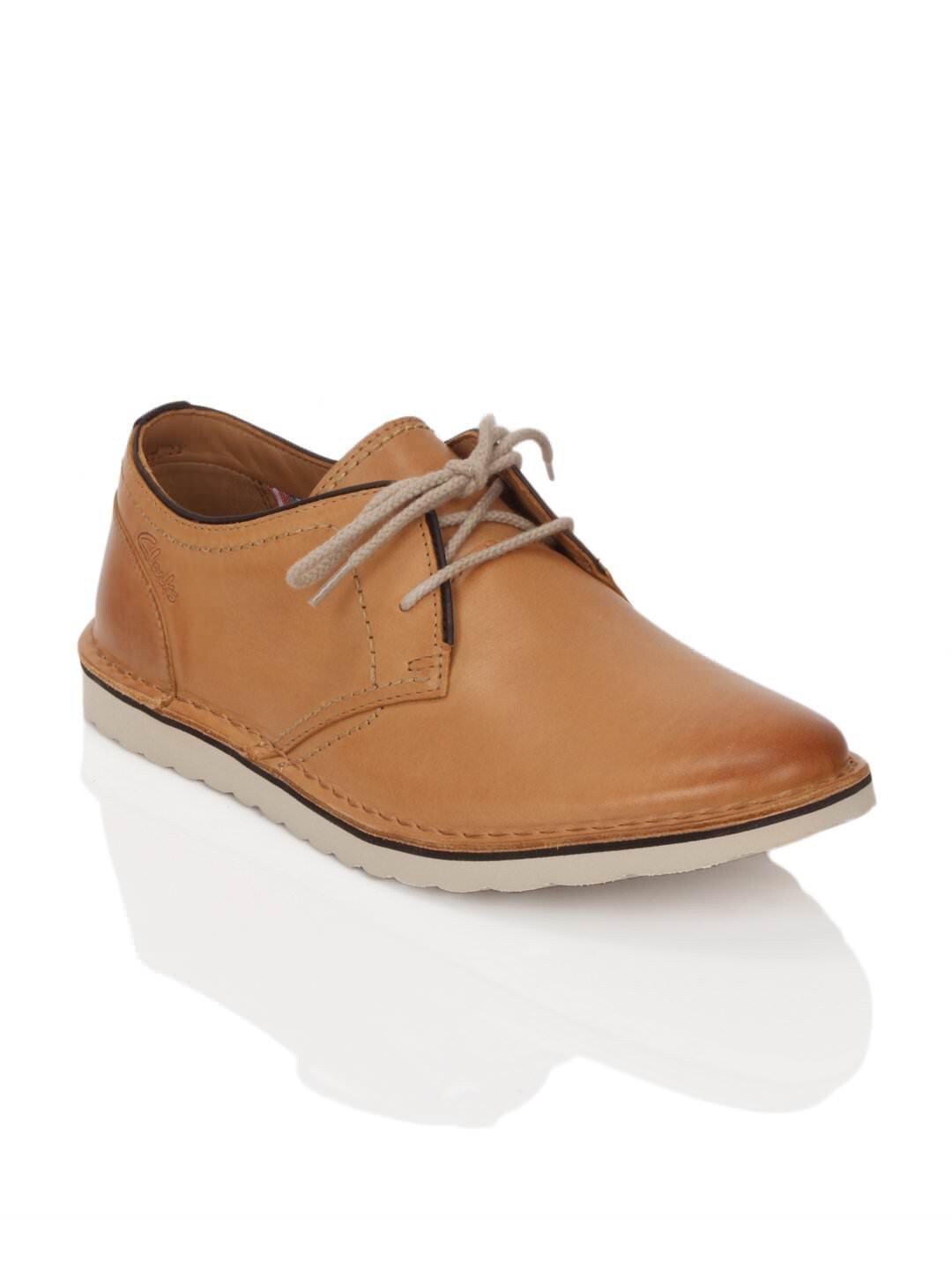 Clarks Men Manor Hall Natural Leather Tan Shoes