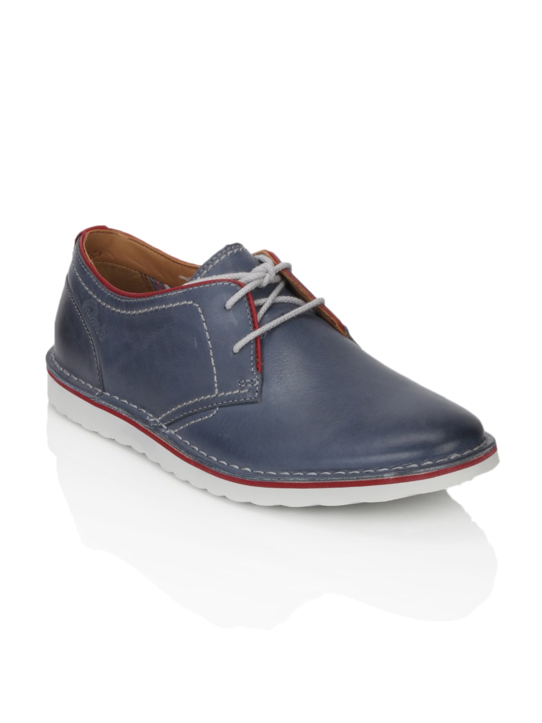 Clarks Men Manor Hall Leather Blue Shoes