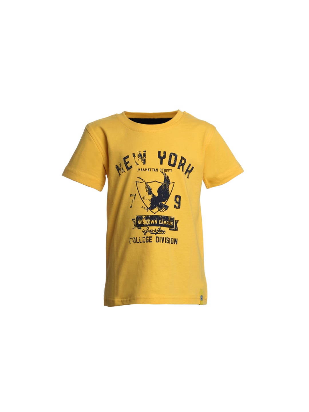 Gini and Jony Boys Printed Yellow T-shirt