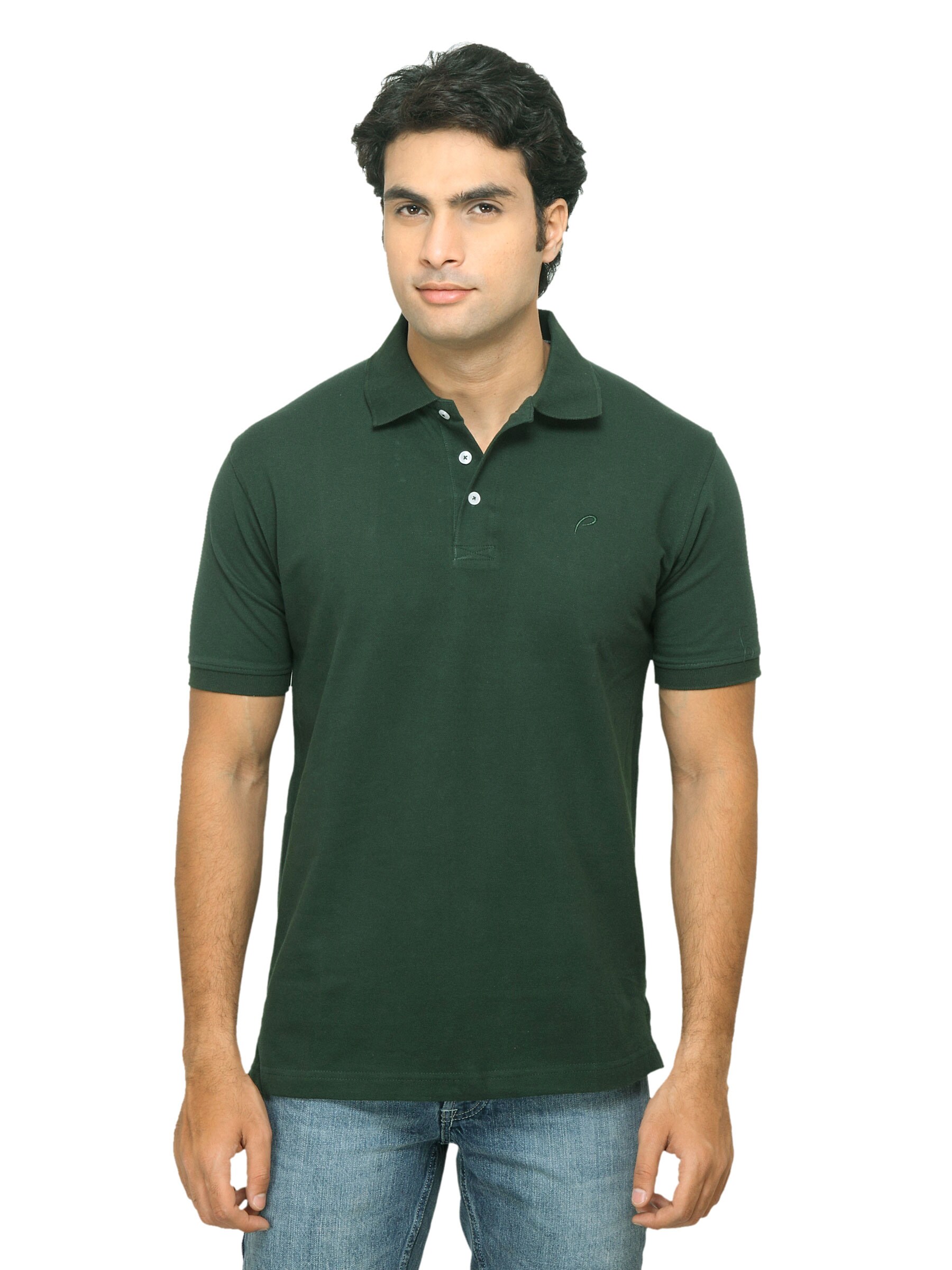 Proline Men Green Polo Tshirt