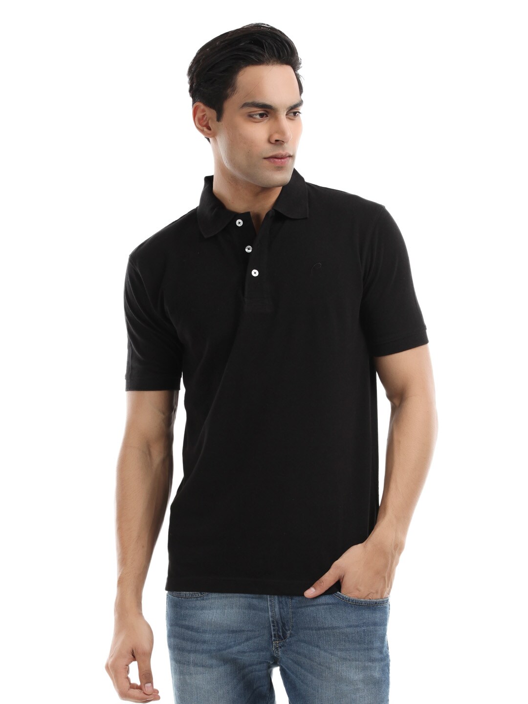 Proline Men Black Polo T-shirt