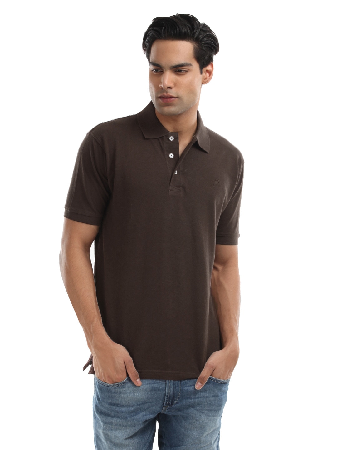 Proline Men Coffee Brown Polo T-shirt