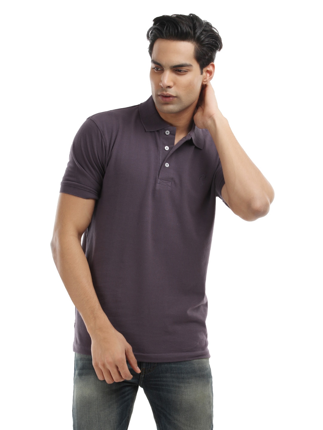 Proline Men Purple Polo T-shirt