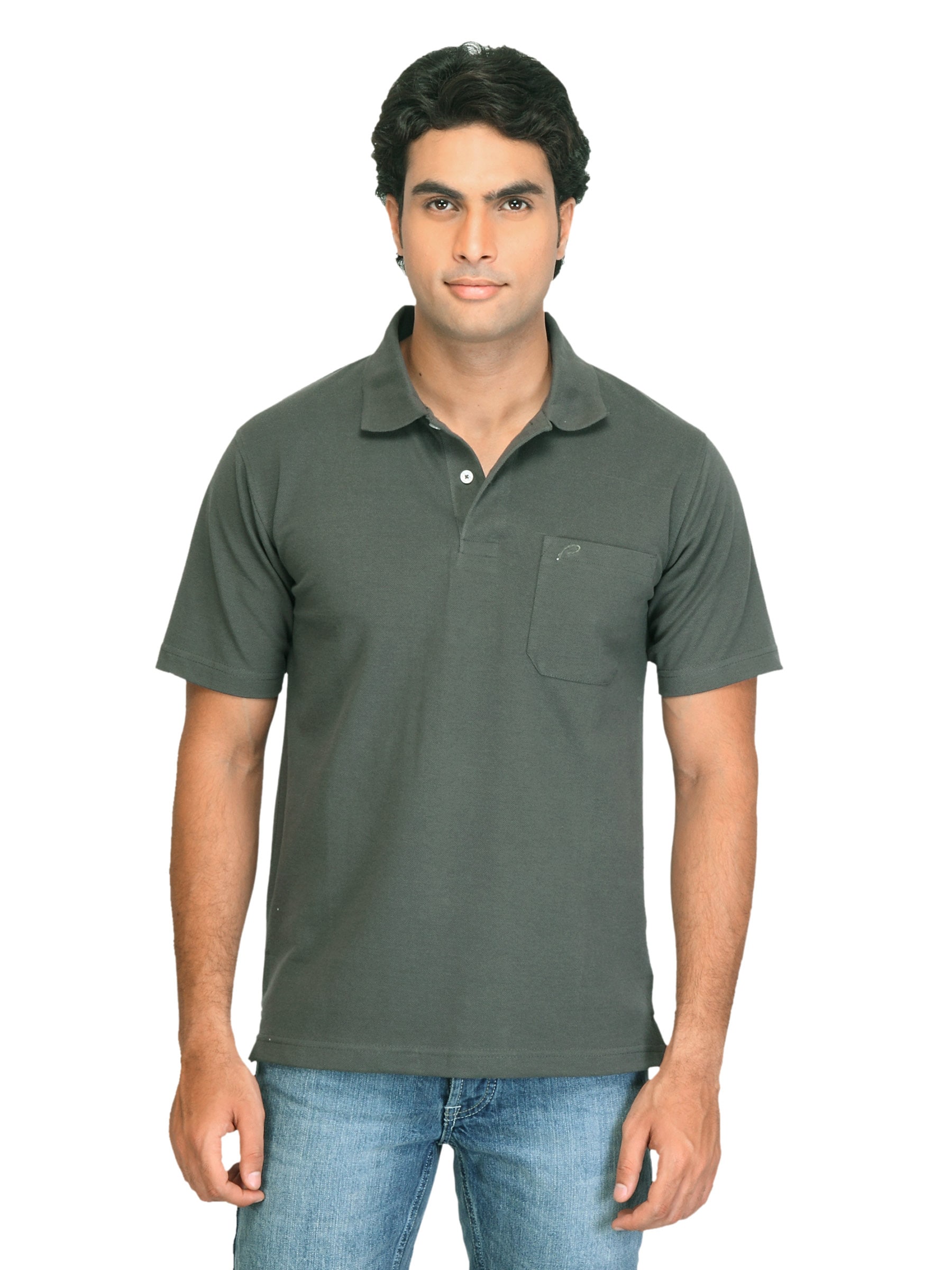 Proline Men Grey Comfort Fit Polo T-shirt