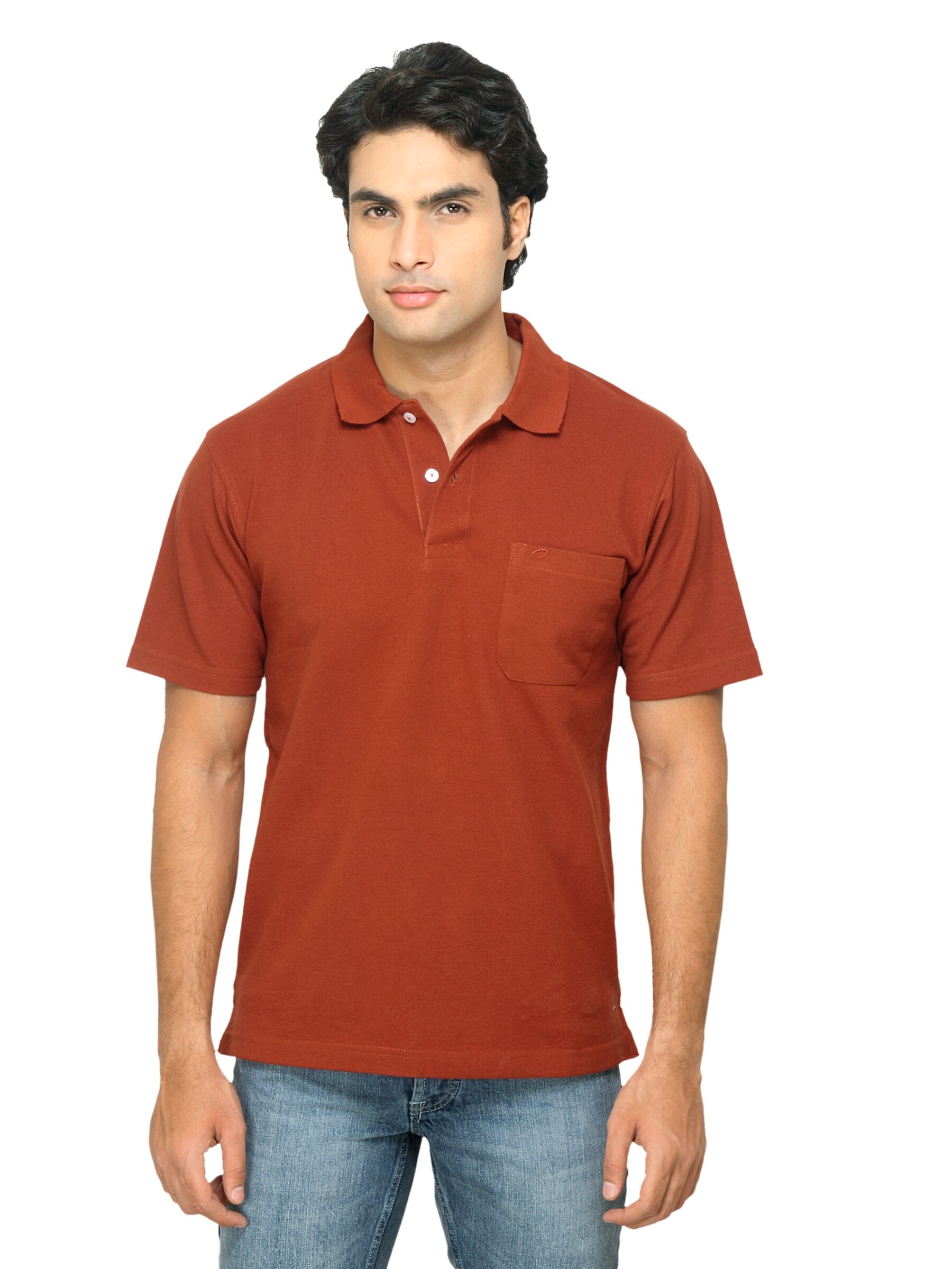 Proline Men Rust Orange Polo T-shirt