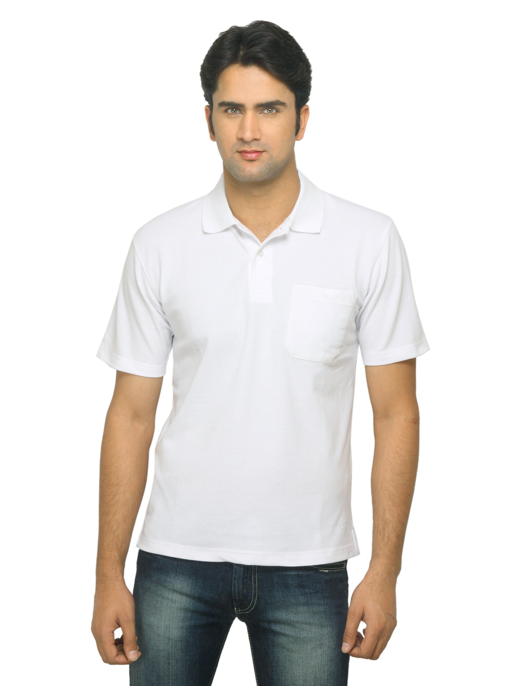 Proline Men White Polo T-Shirt