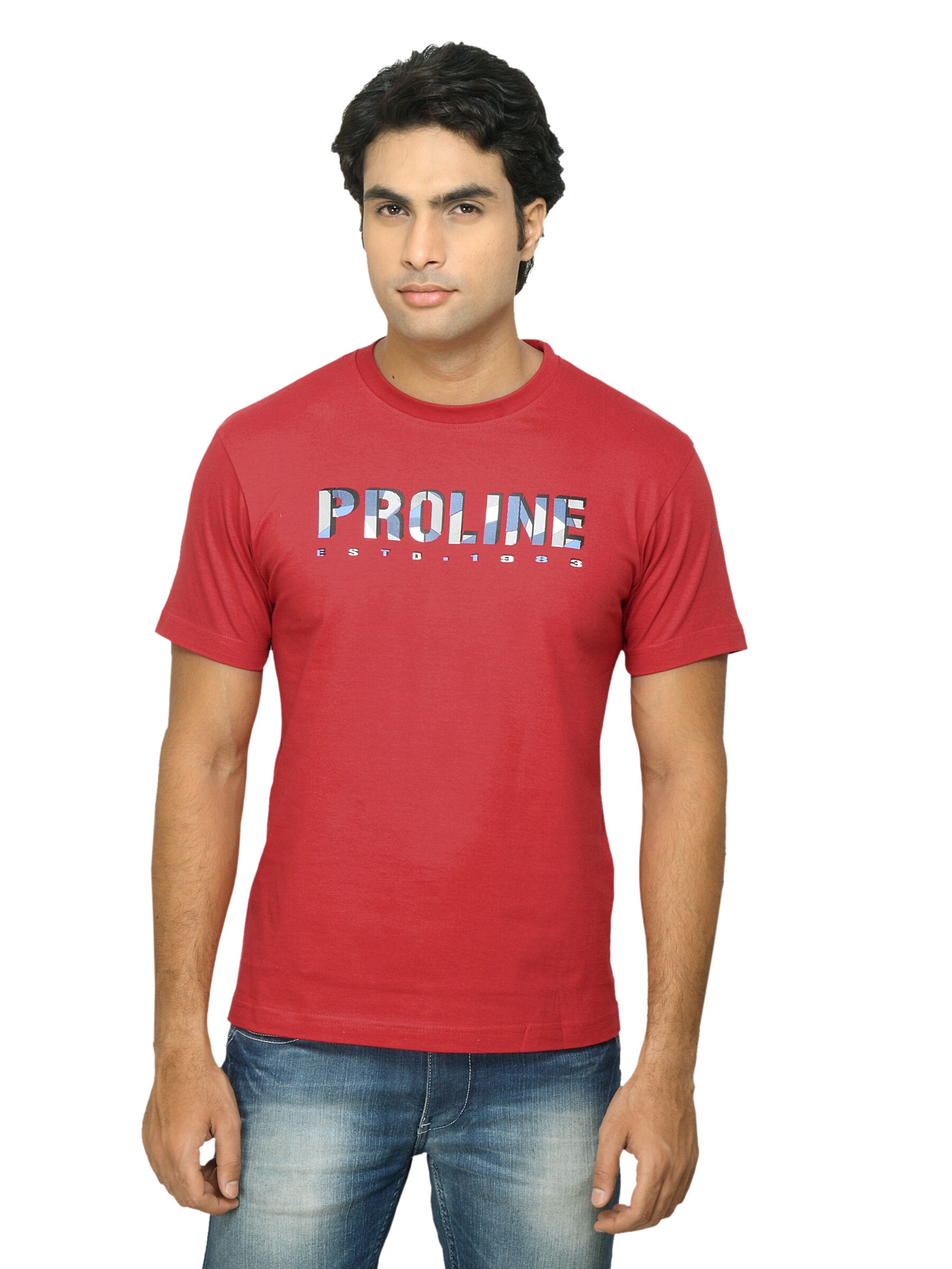 Proline Men Red T-shirt with Printed Detail