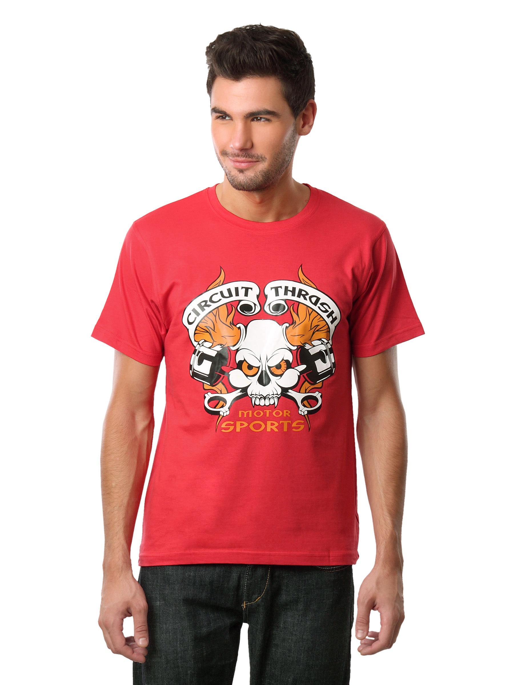 Myntra Men Circuit Thrash Red T-shirt