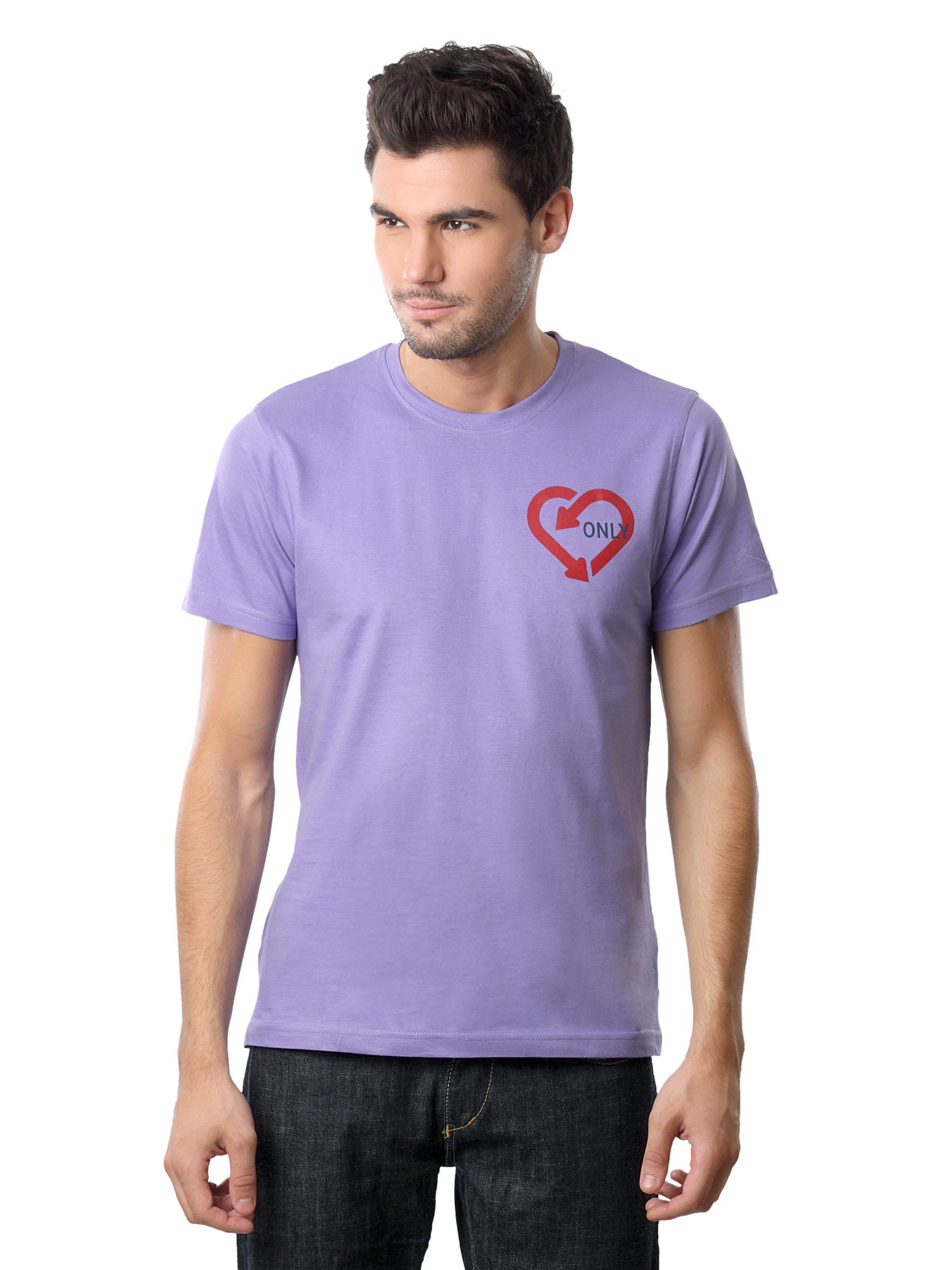 Myntra Men Love Only Purple T-shirt