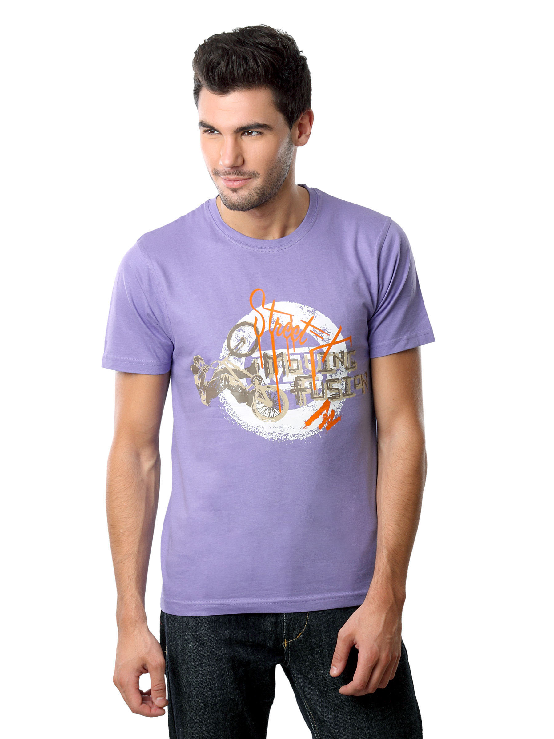 Myntra Men Street Moving Fusion Purple T-shirt