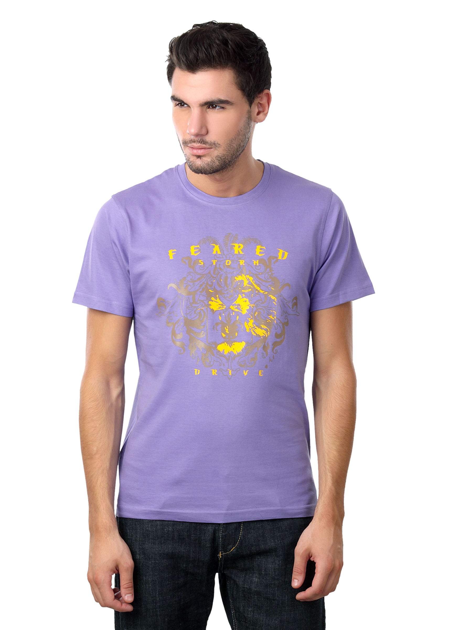 Myntra Men Feared Strom Drive Purple T-shirt
