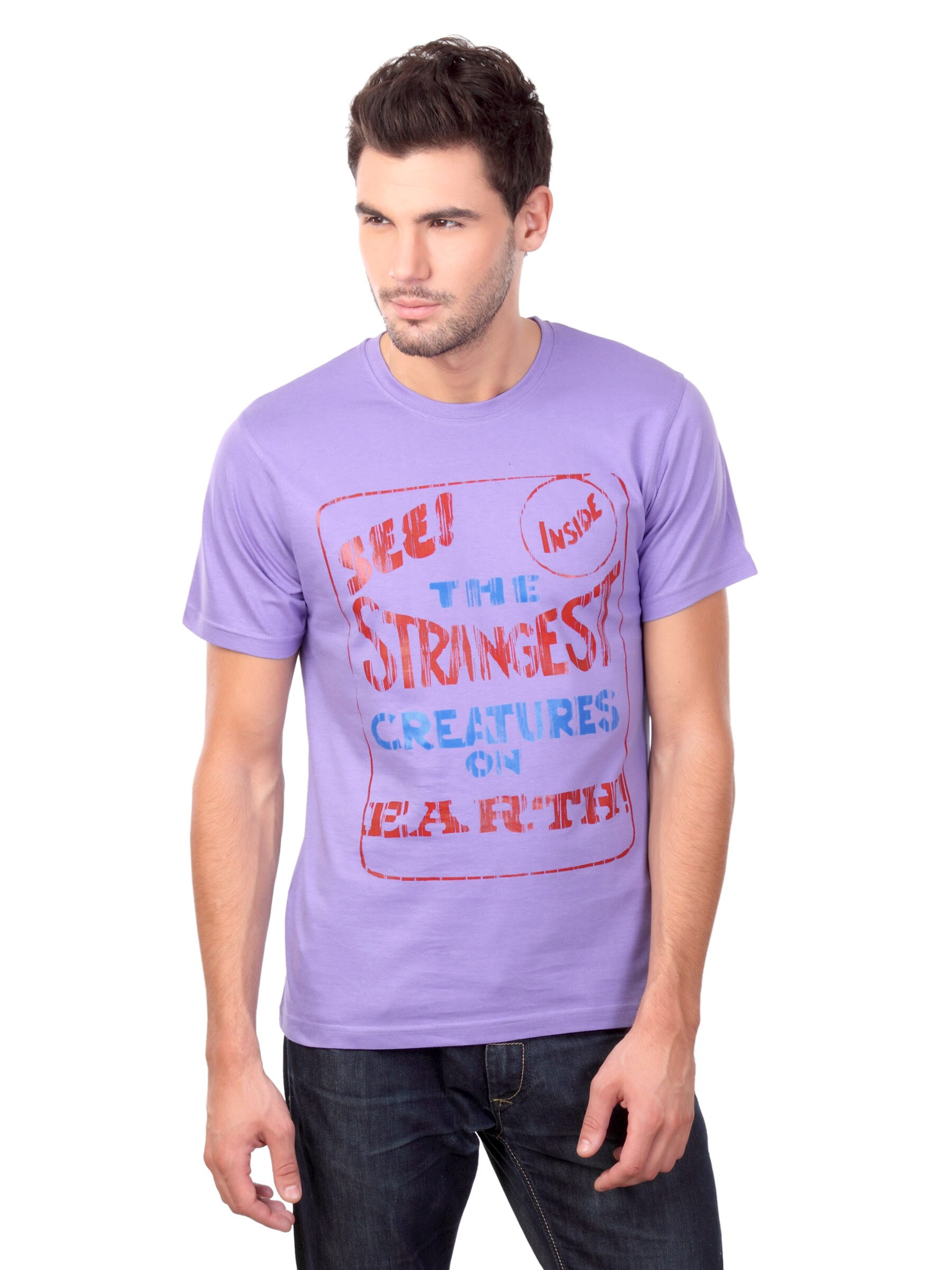 Myntra Men Strangest Purple T-shirt