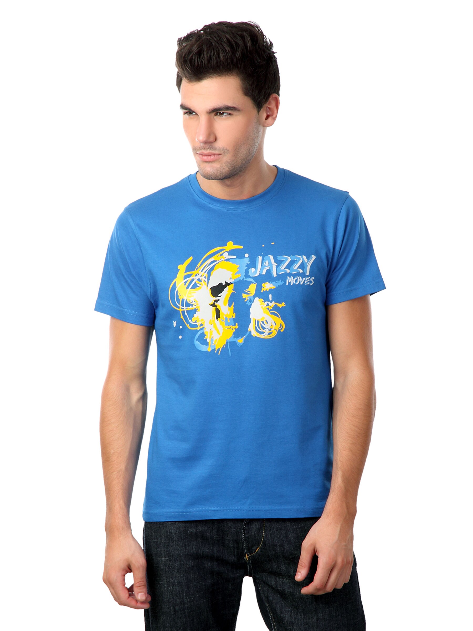 Myntra Men Blue Jazzy Move Printed T-shirt