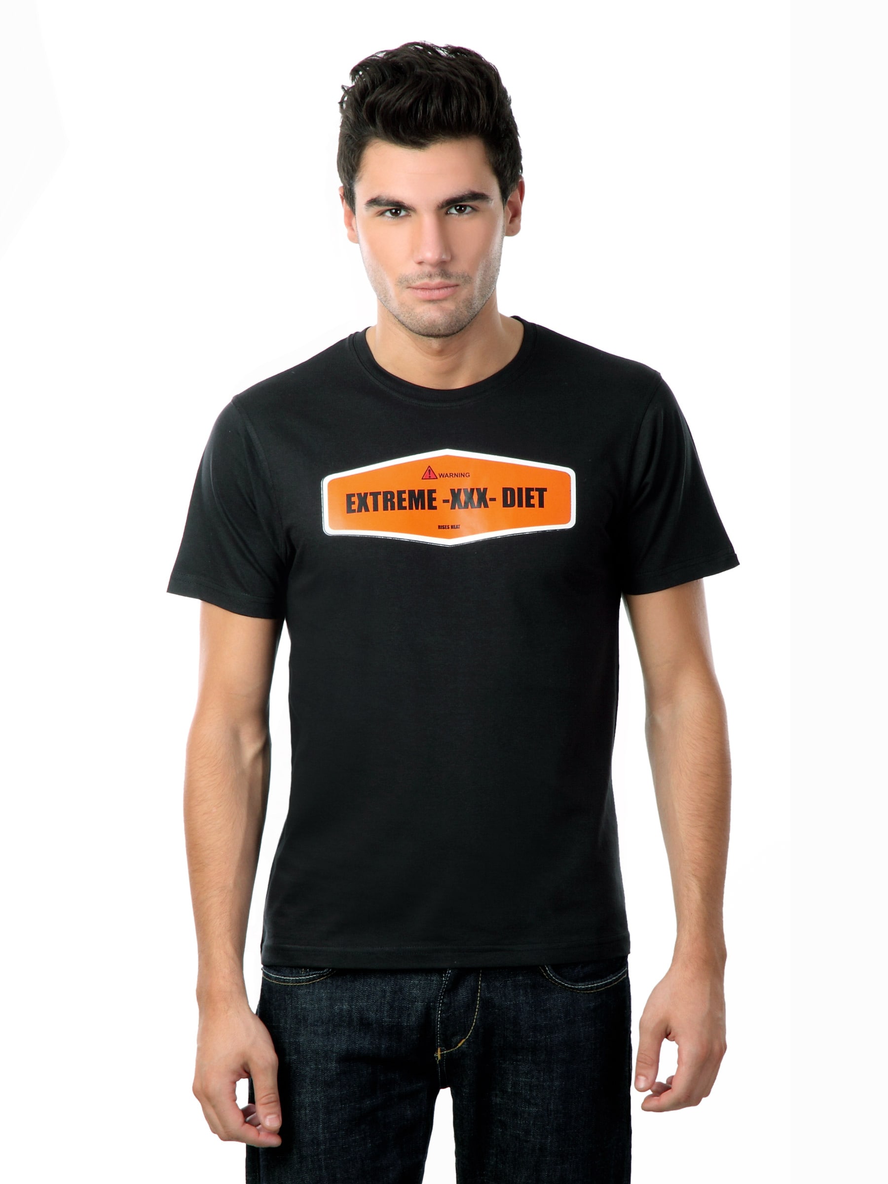 Myntra Men Black Extreme-XXX-Diet T-shirt