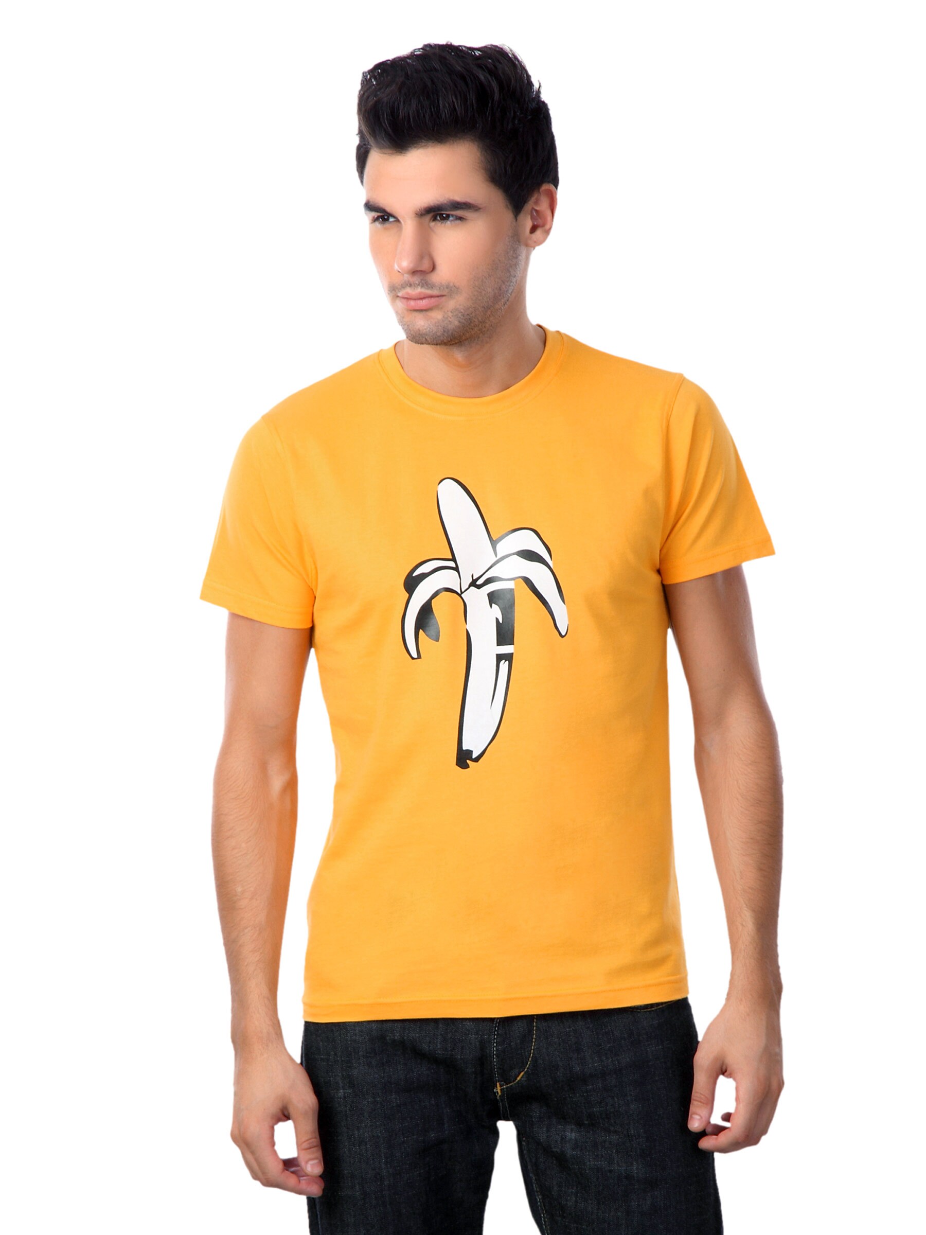 Myntra Men Orange Banana T-shirt