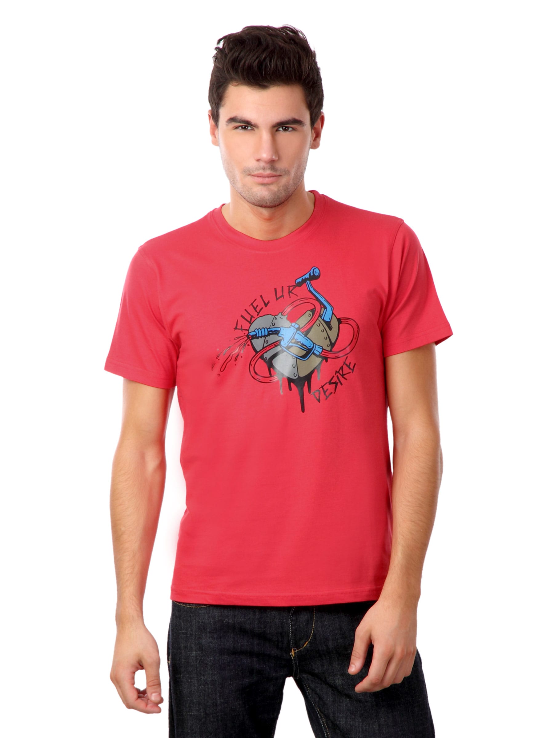 Myntra Men Red Fuel Your Desire T-shirt