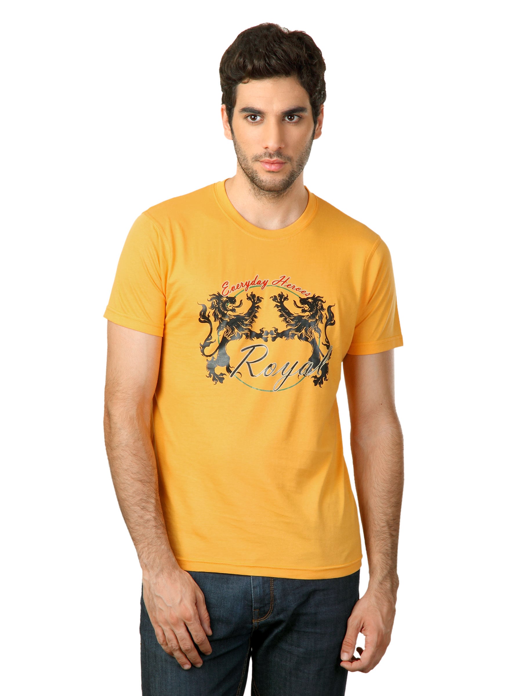 Myntra Men Royal Yellow T-shirt