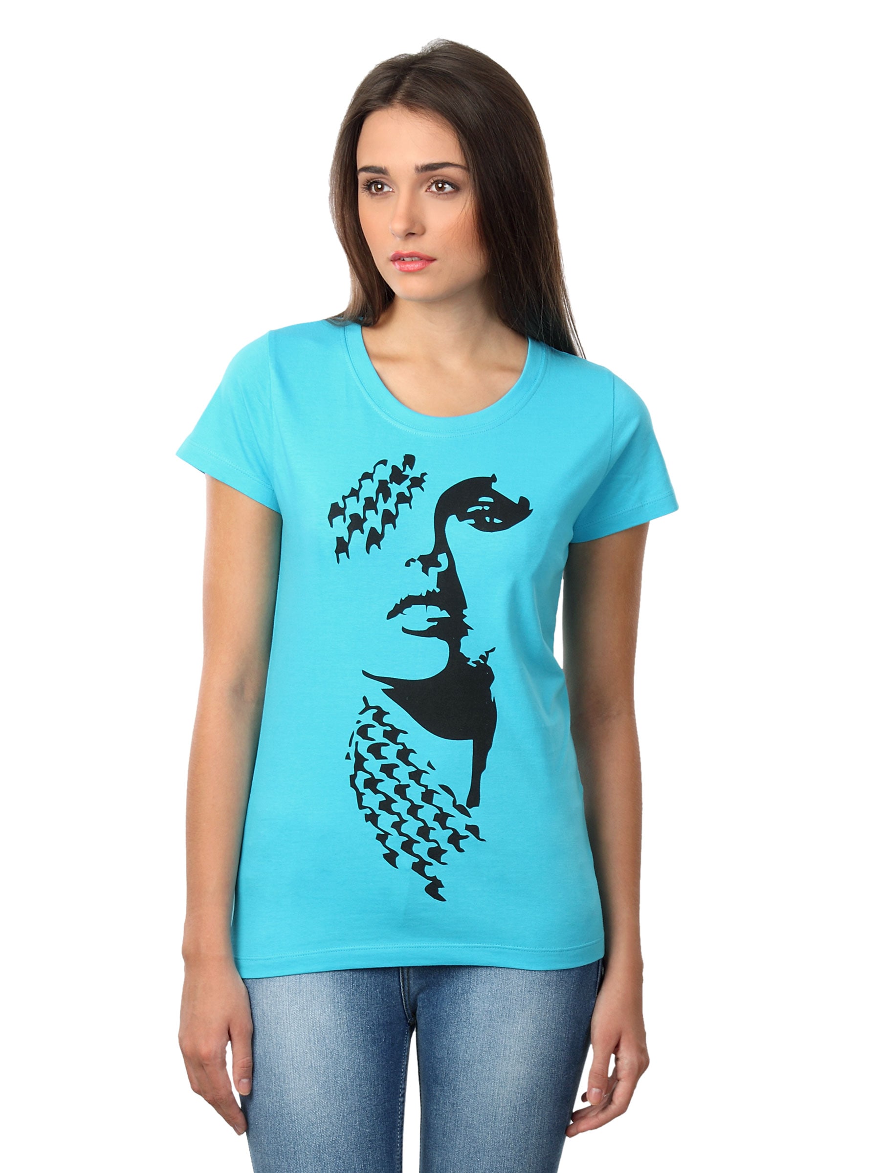Myntra Women Face Blue T-shirt