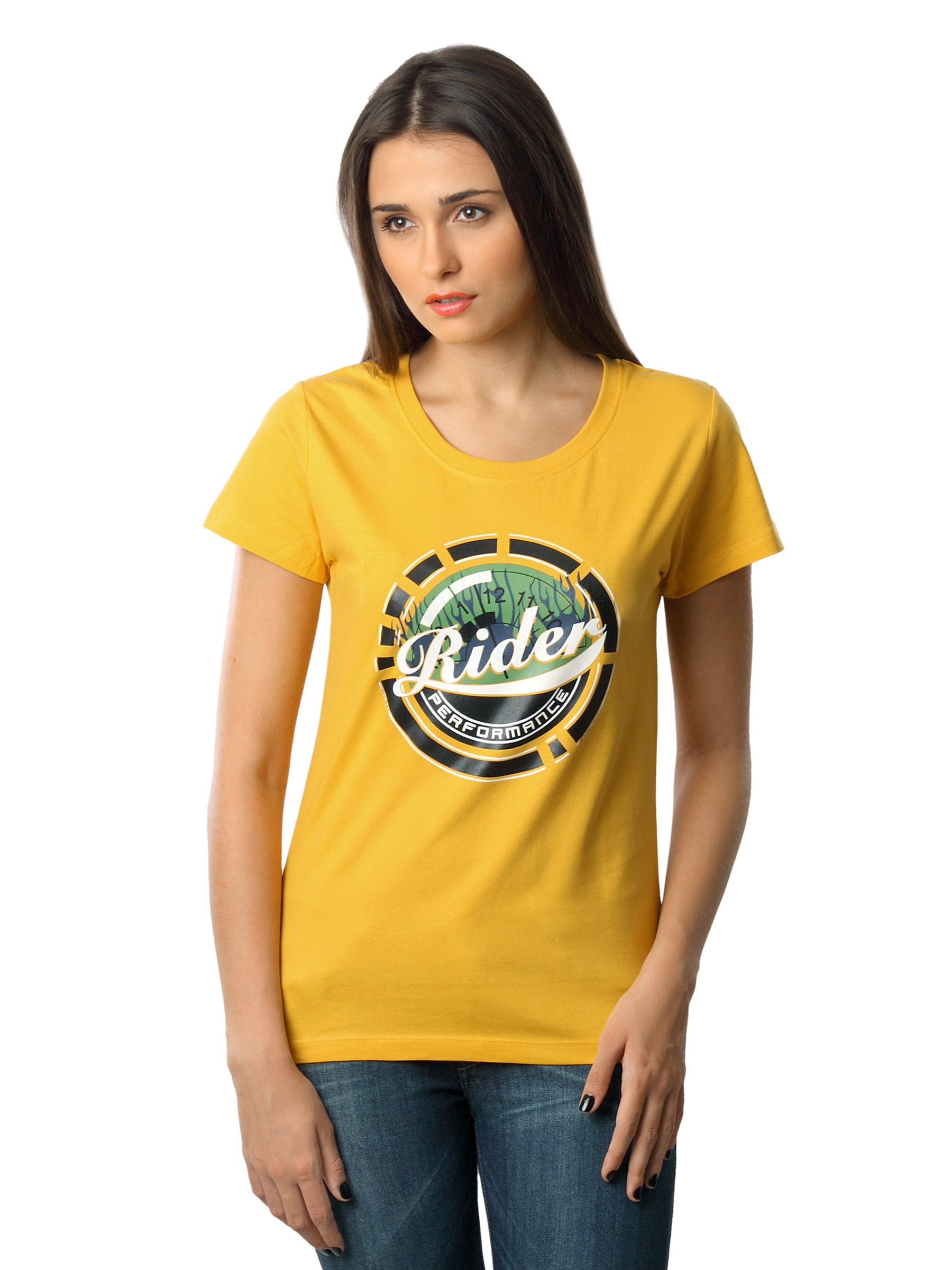 Myntra Women Rider Yellow T-shirt