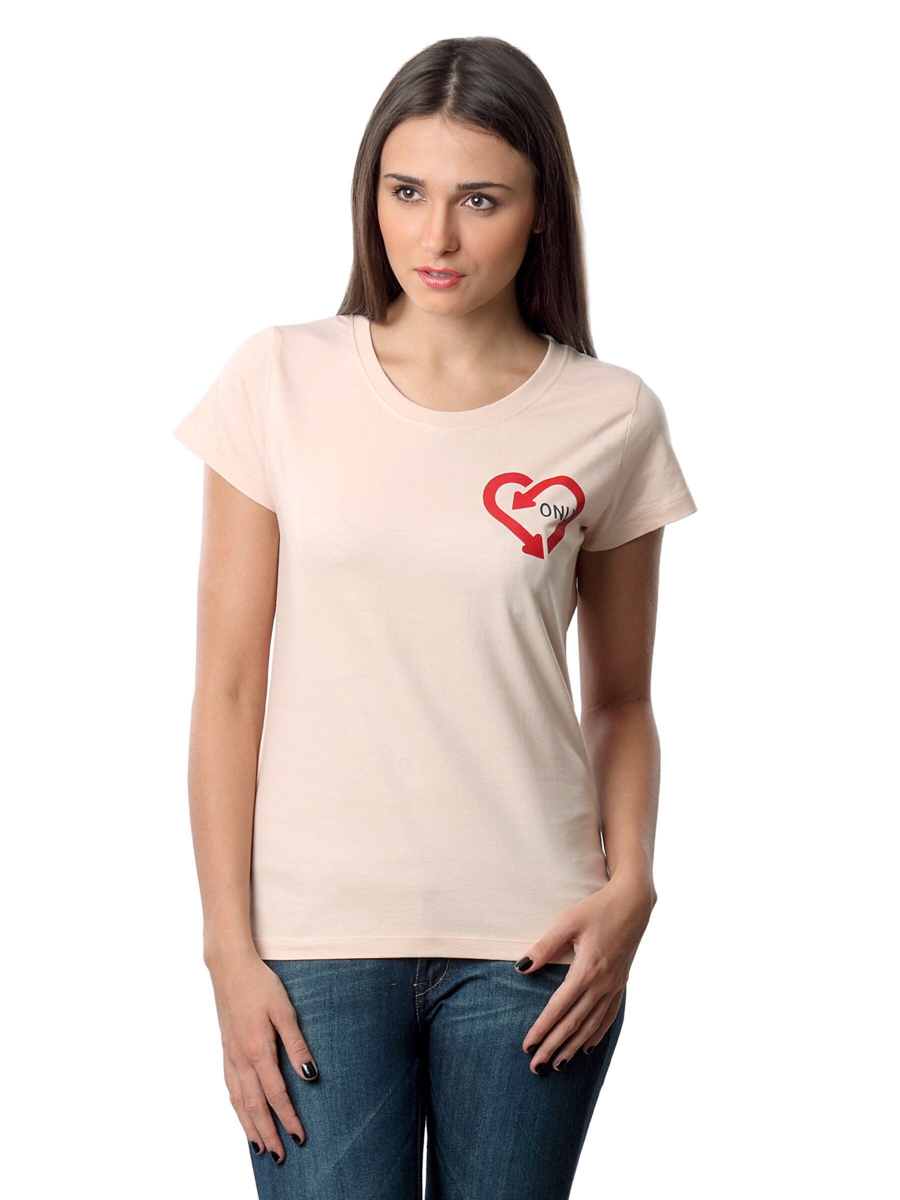 Myntra Women Love Only Peach T-shirt