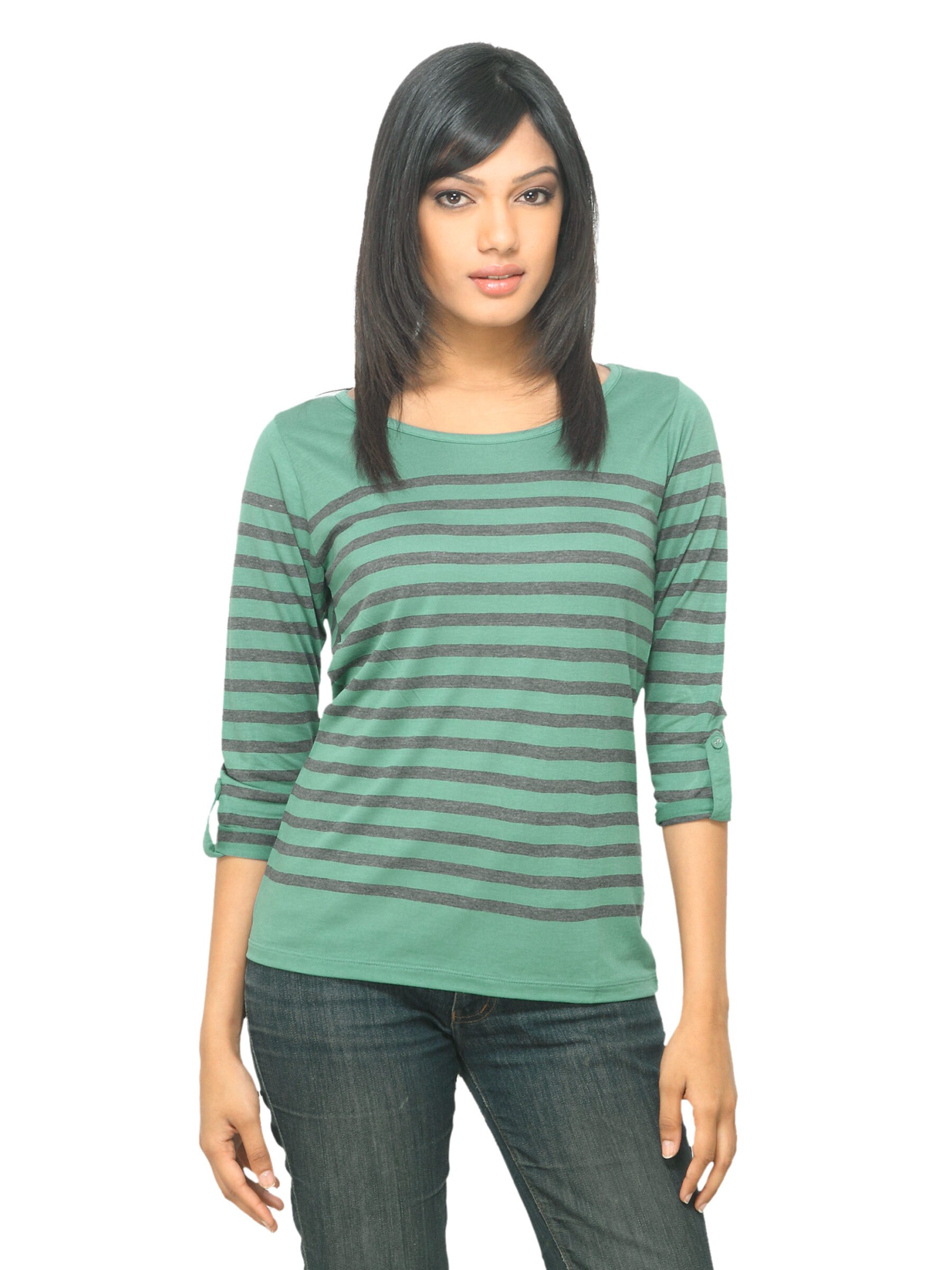 Van Heusen Woman Striped Green Top