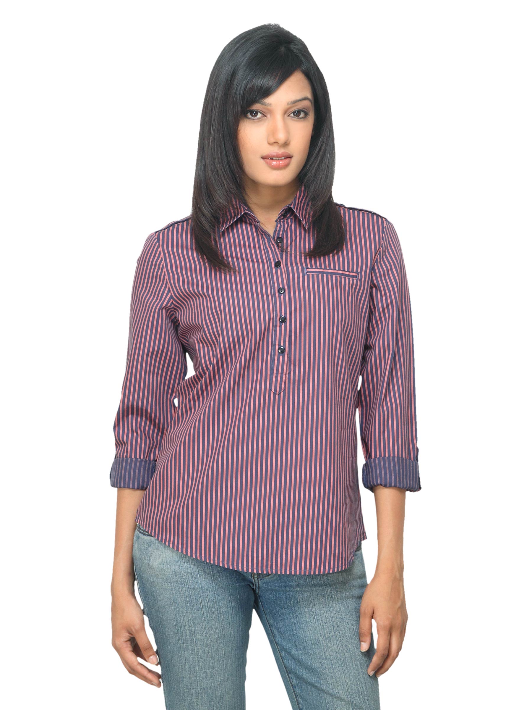 Van Heusen Woman Striped Blue Top