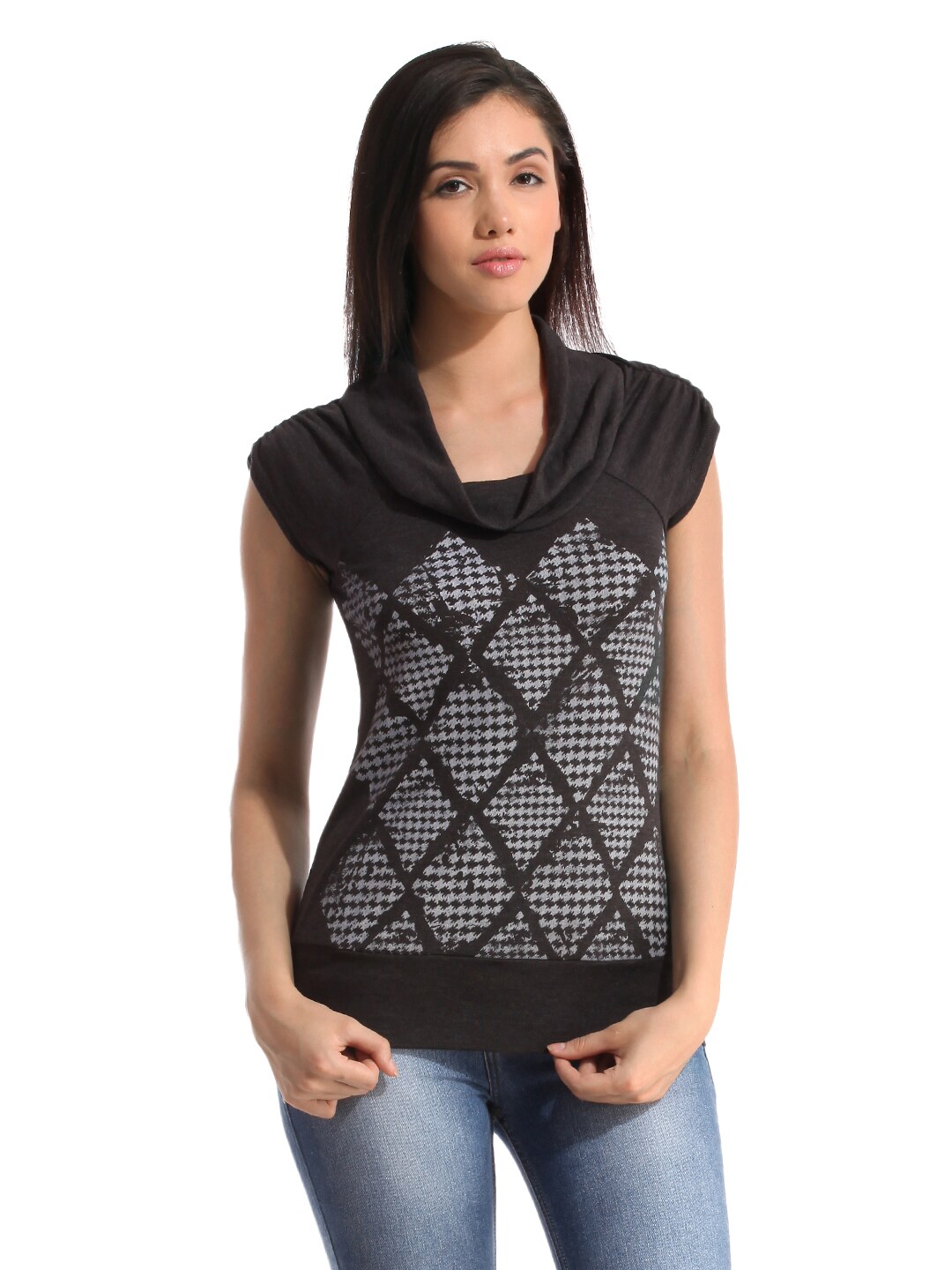 Tonga Women Printed Grey Top