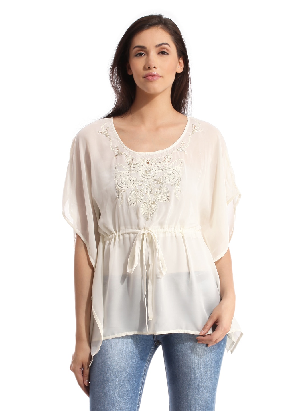 Tonga Women Cream-Coloured Top