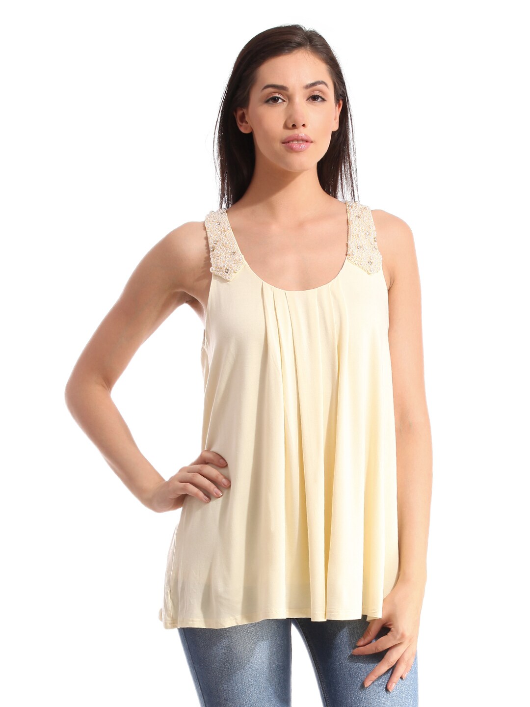 Tonga Women Cream-Coloured Top