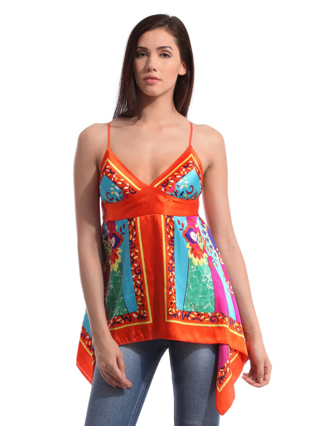 Tonga Women Orange Printed Top