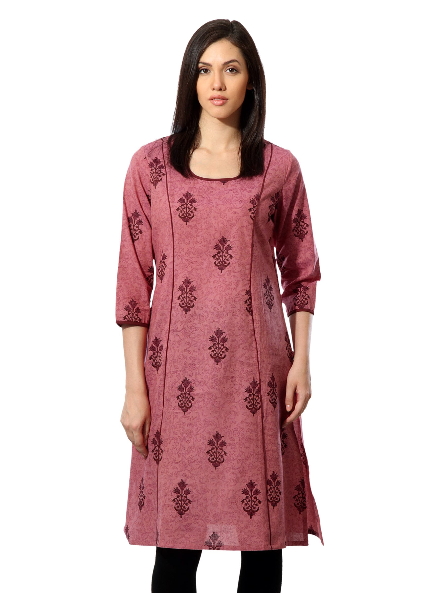 Fabindia Women Printed Pink Kurta