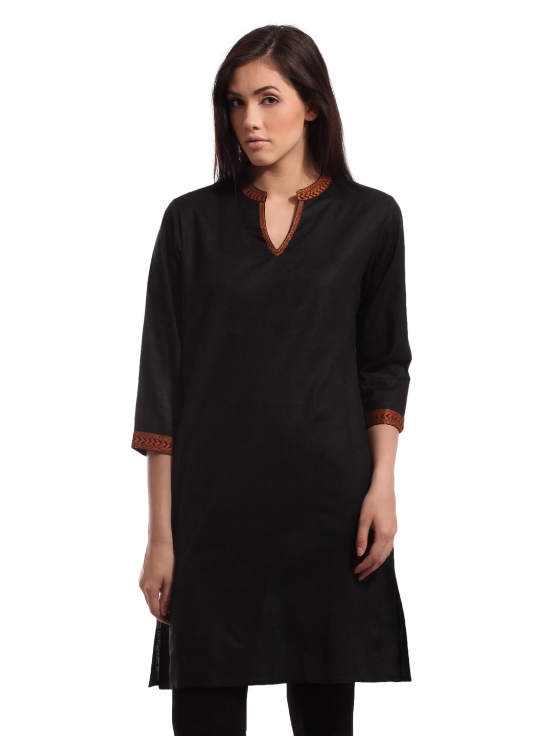 Fabindia Women Silk Black Kurta